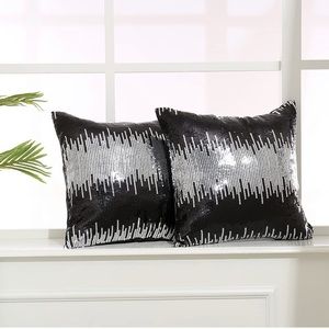 Sequin throw pillows